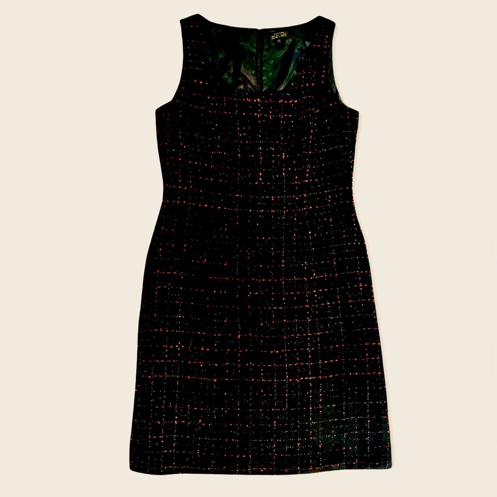 Elie Tahiri Tweed Sleeveless Shift Dress